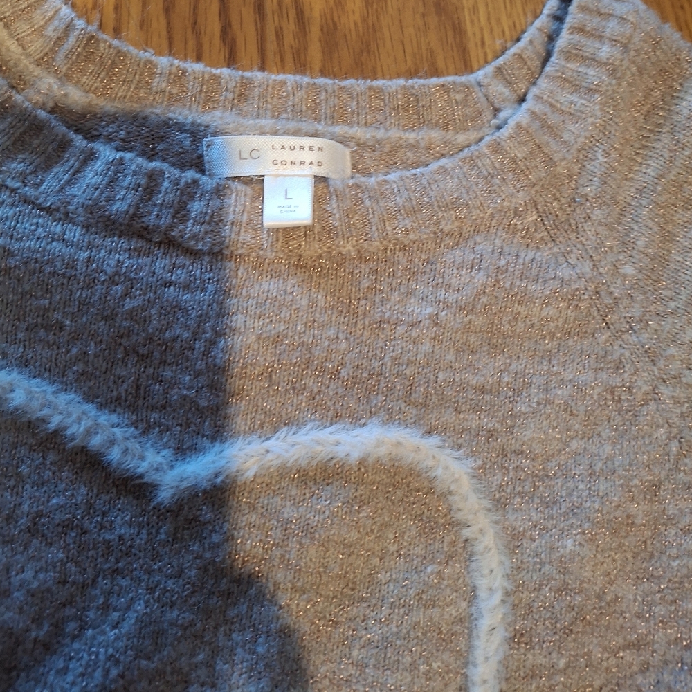 LC Lauren Conrad Pink Heart Sweater - Picture 2 of 3